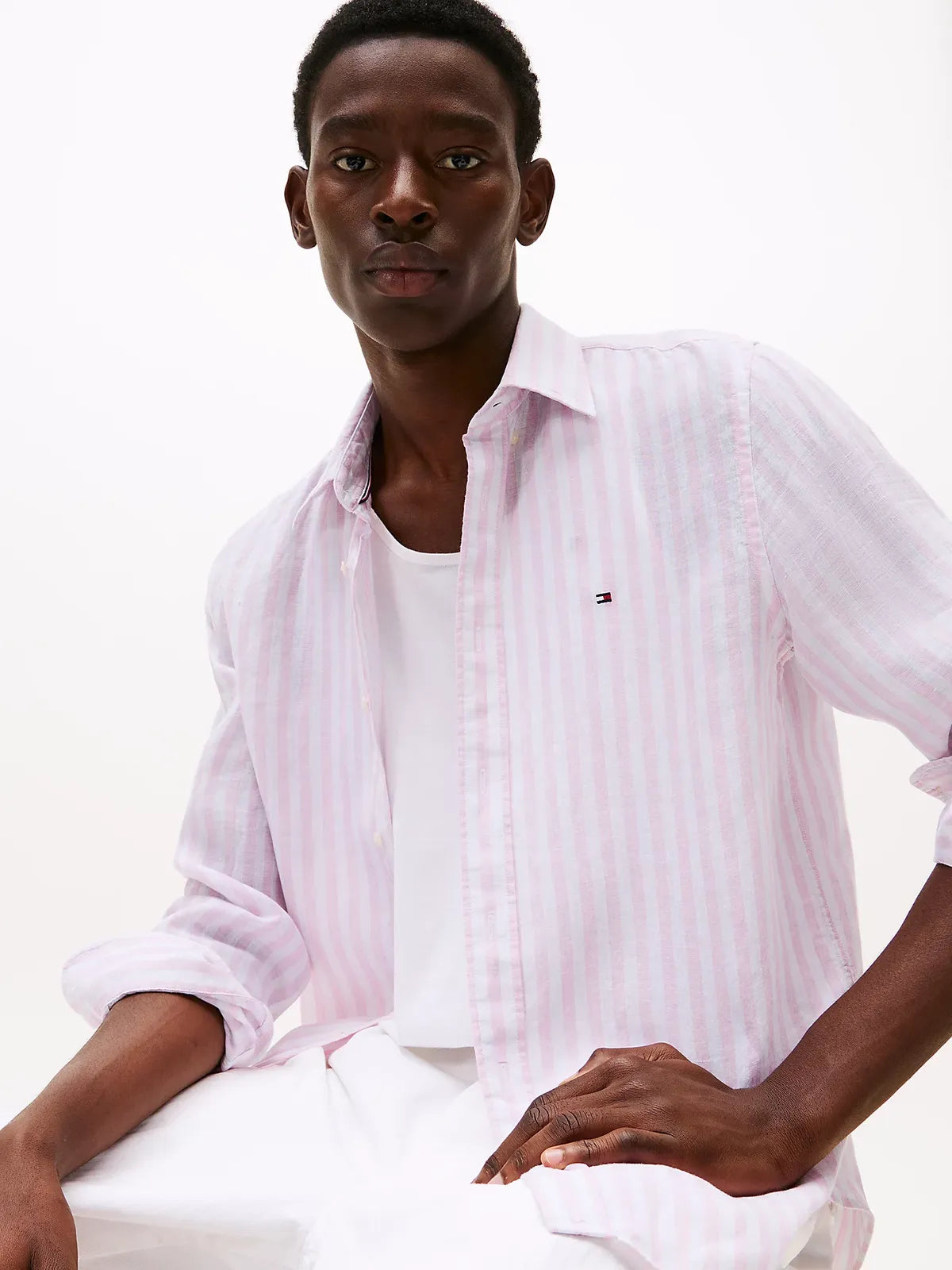 chemise-rayee-tommy-hilfiger-homme-rose-zoom