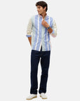 chemise-rayee-tommy-jeans-beige-porte