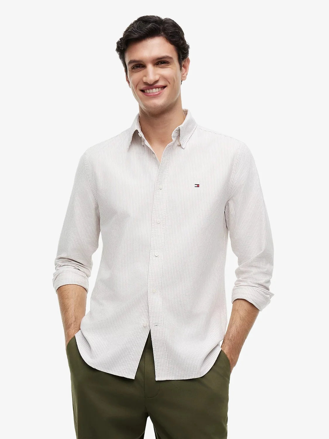 chemise-rayures-tommy-hilfger-beige-homme-MW0MW362380AA-face