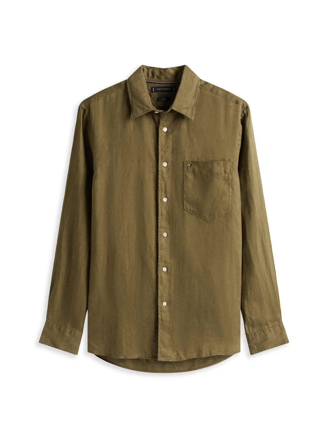 chemise-tommy-hifilger-homme-kaki-a-plat