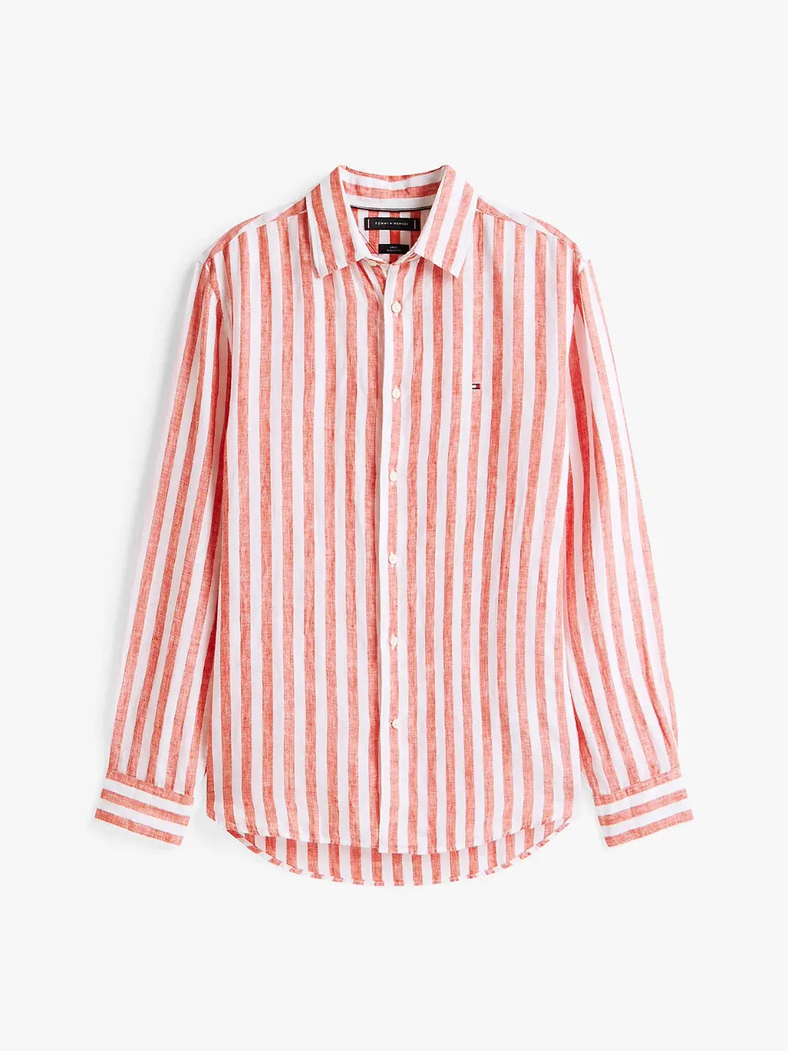 chemise-tommy-hifilger-homme-orange-a-plat