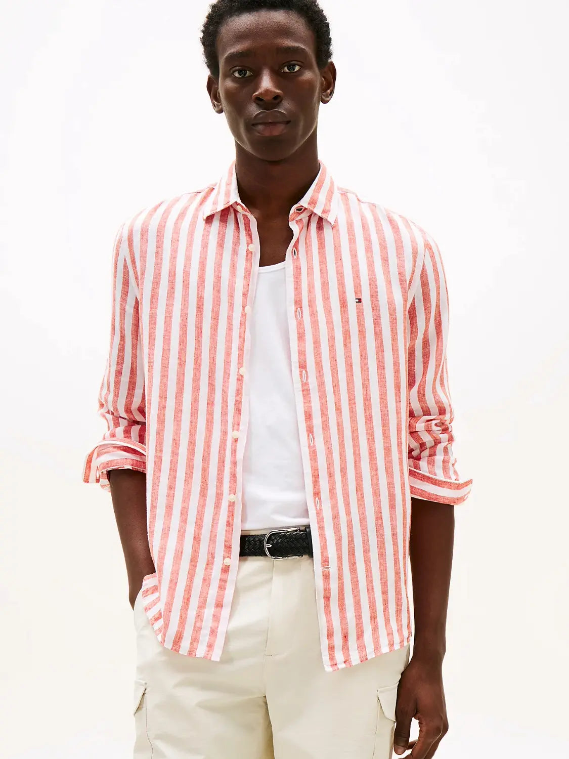 chemise-tommy-hifilger-homme-orange-face