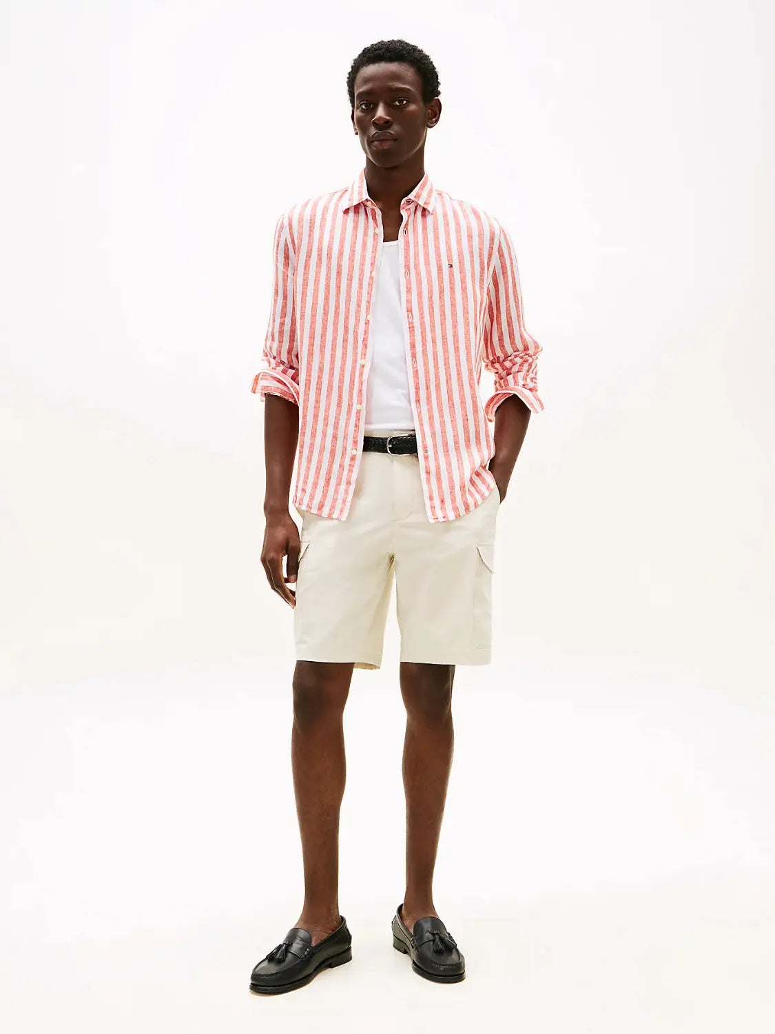 chemise-tommy-hifilger-homme-orange-porte