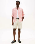 chemise-tommy-hifilger-homme-orange-porte