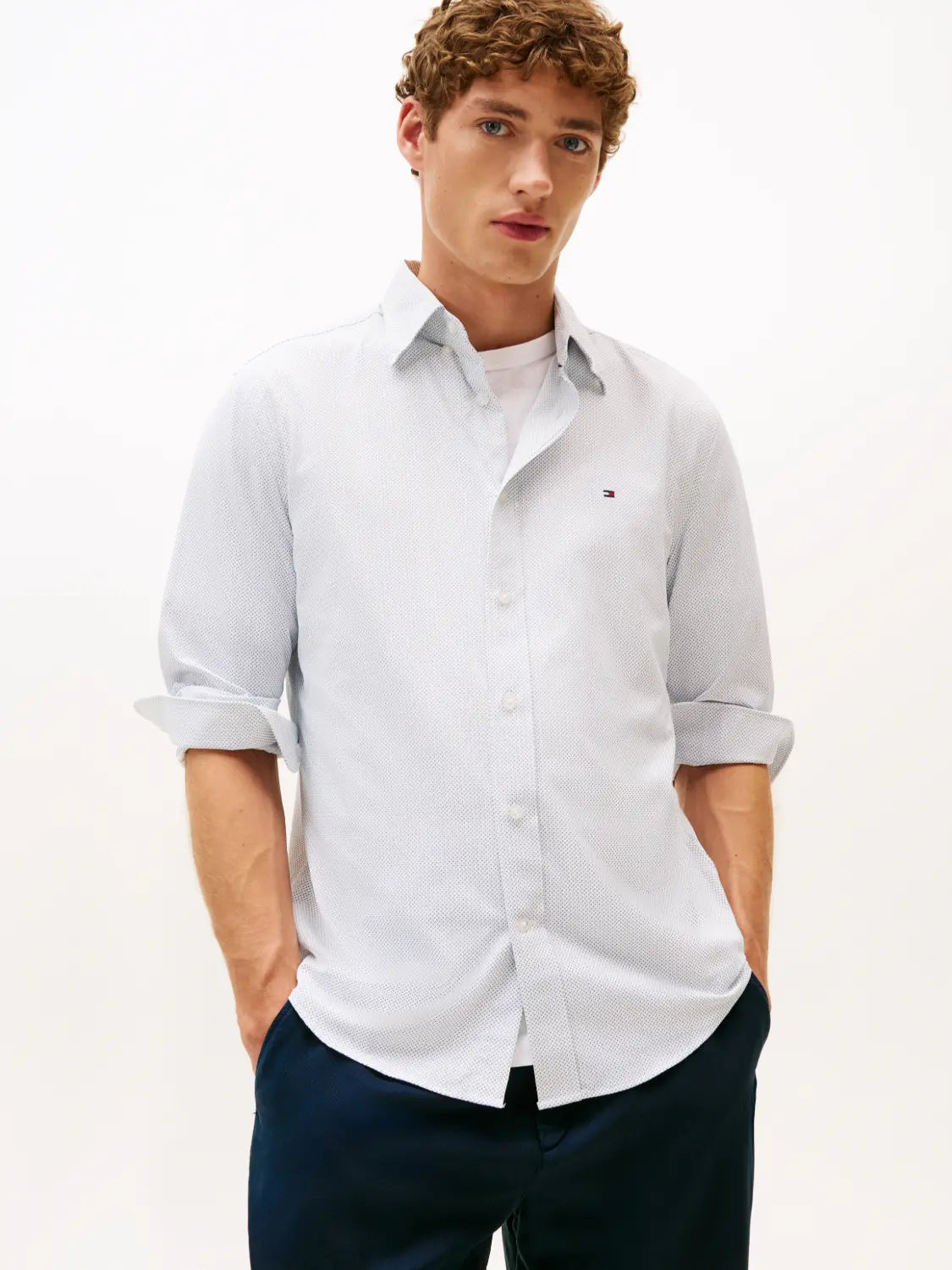 chemise-tommy-hilfiger-blanche-homme-face
