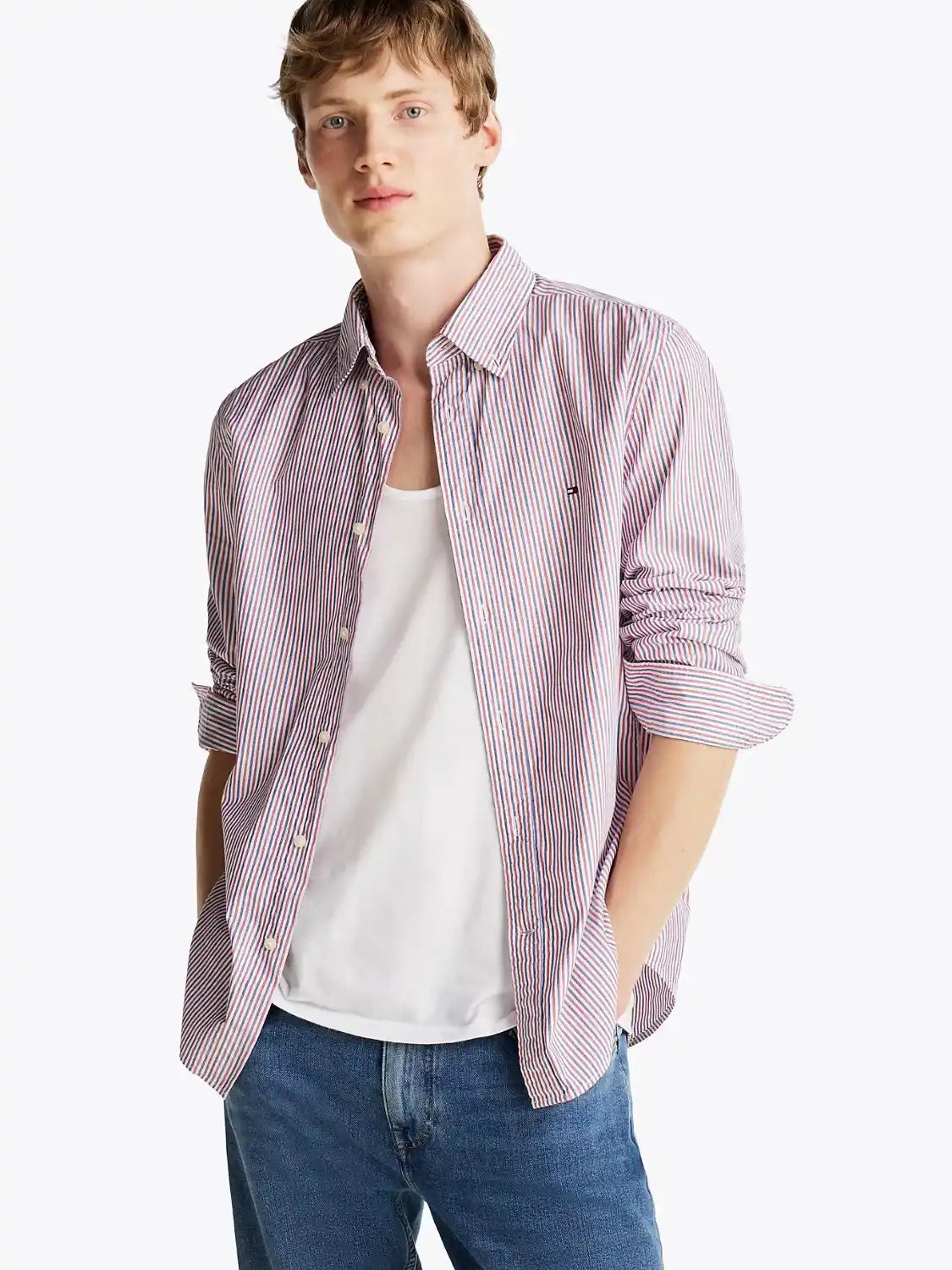 chemise-tommy-hilfiger-bordeaux-homme-face