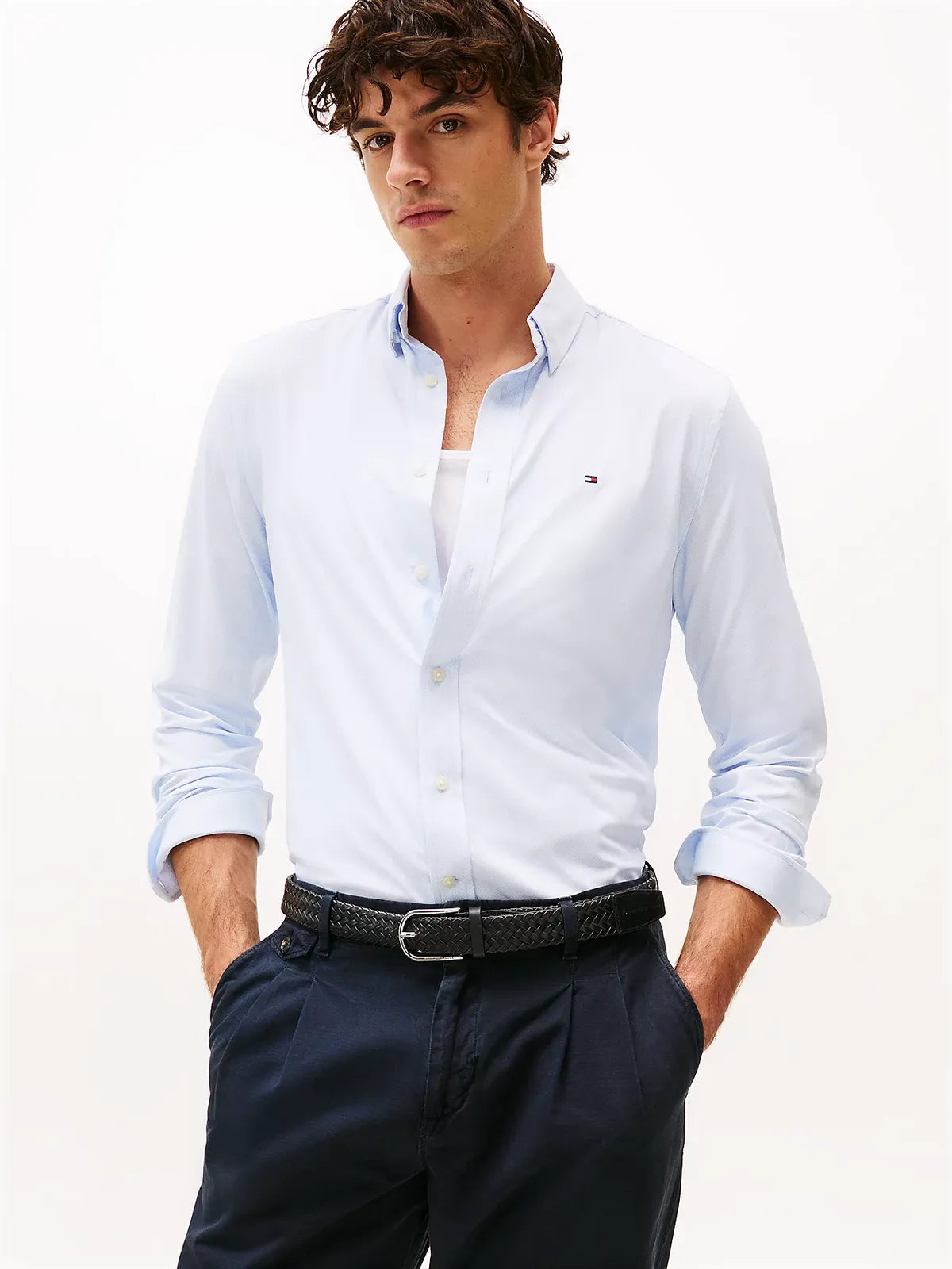chemise-tommy-hilfiger-homme-bleu-face