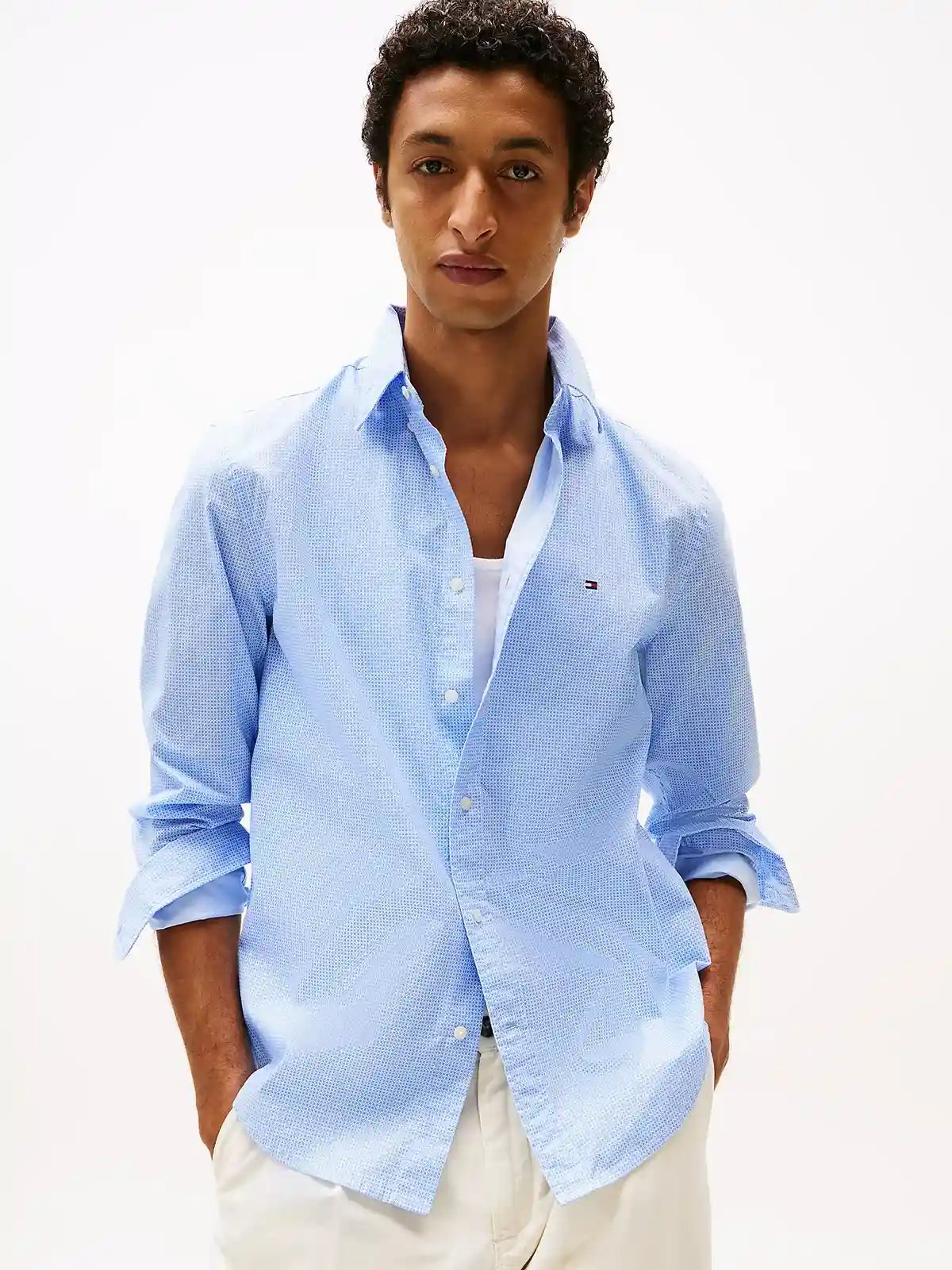 chemise-tommy-hilfiger-homme-bleu-motifs-face