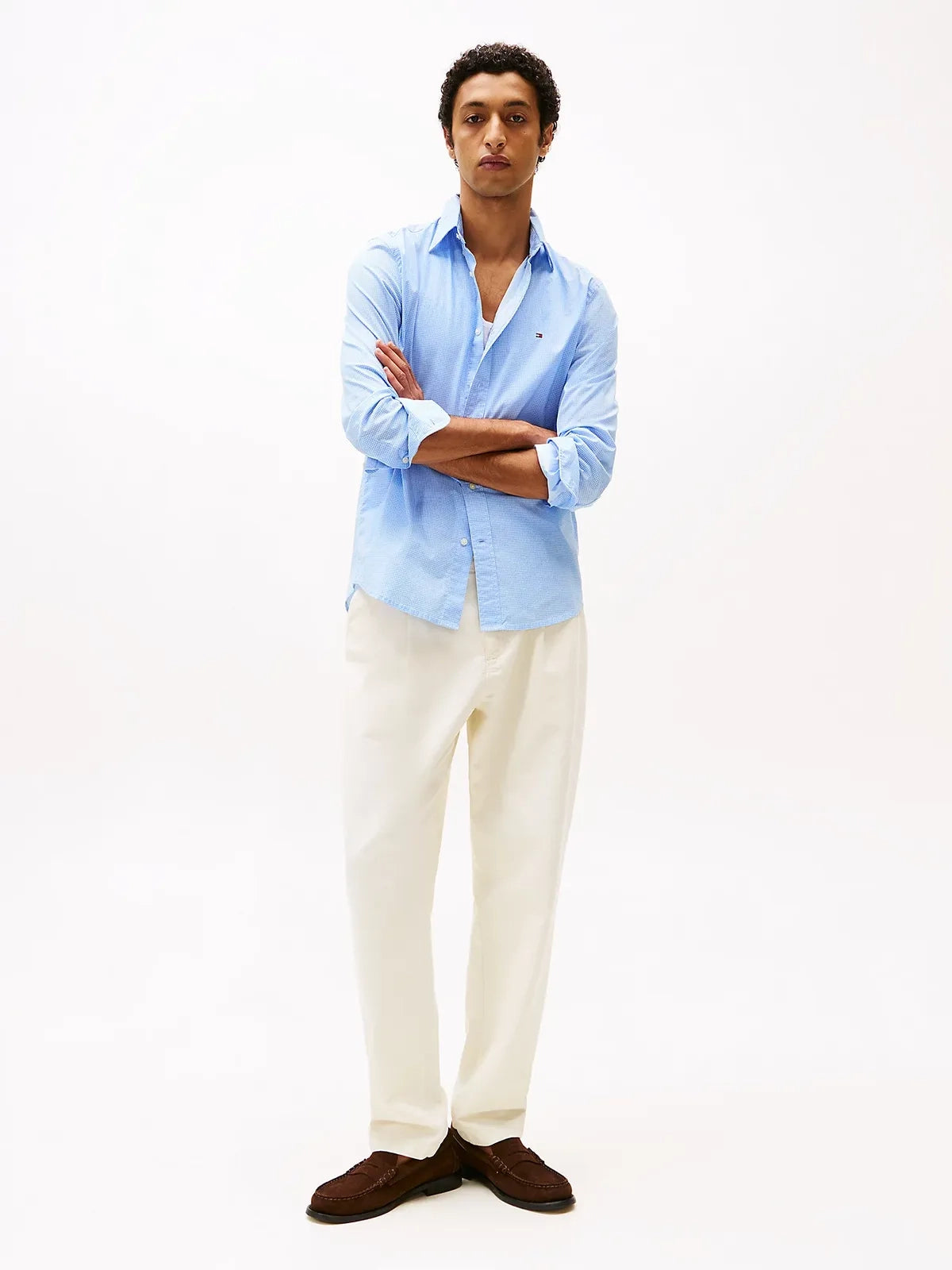 chemise-tommy-hilfiger-homme-bleu-motifs-porte