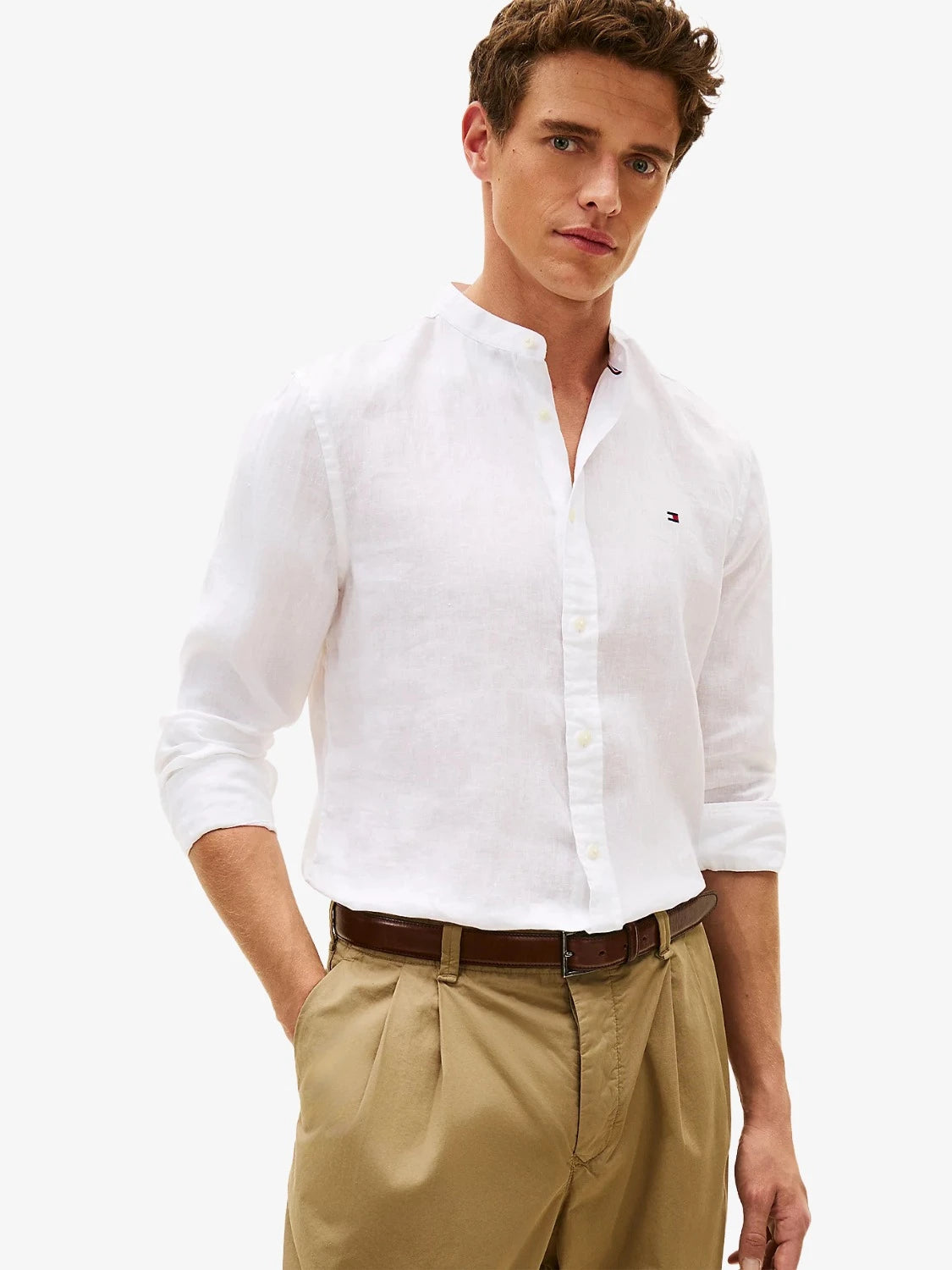 chemise-tommy-hilfiger-lin-blanche-homme-MW0MW39271YBR-face