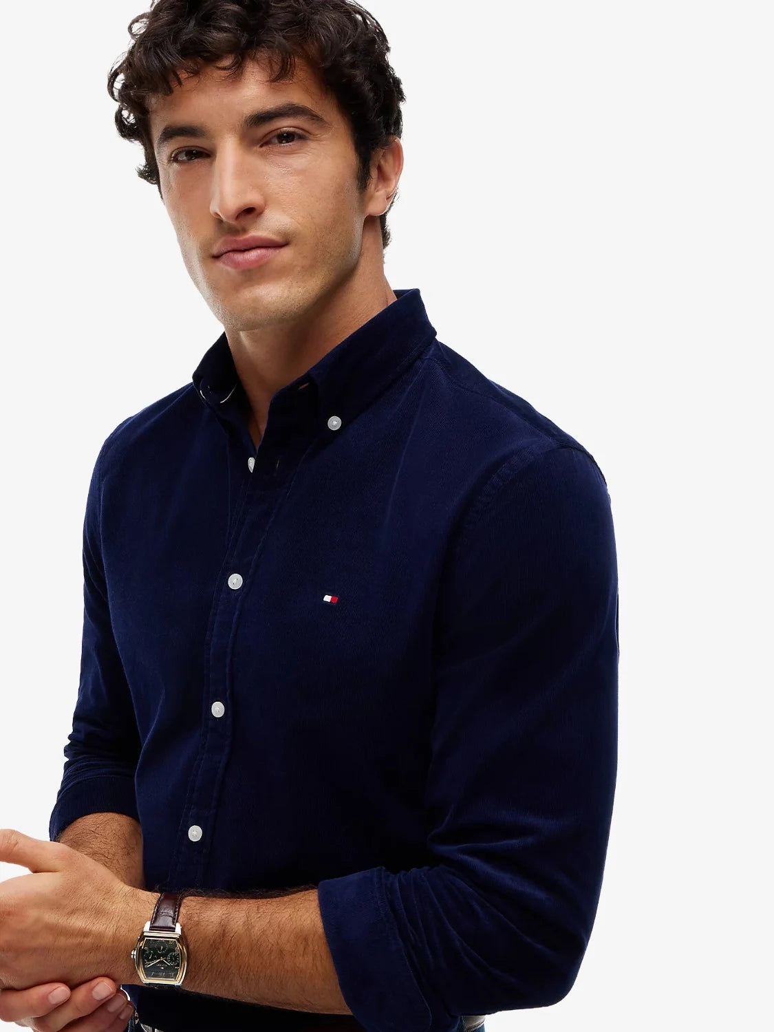 chemise-tommy-hilfiger-marine-velours-MW0MW40486BCL-zoom