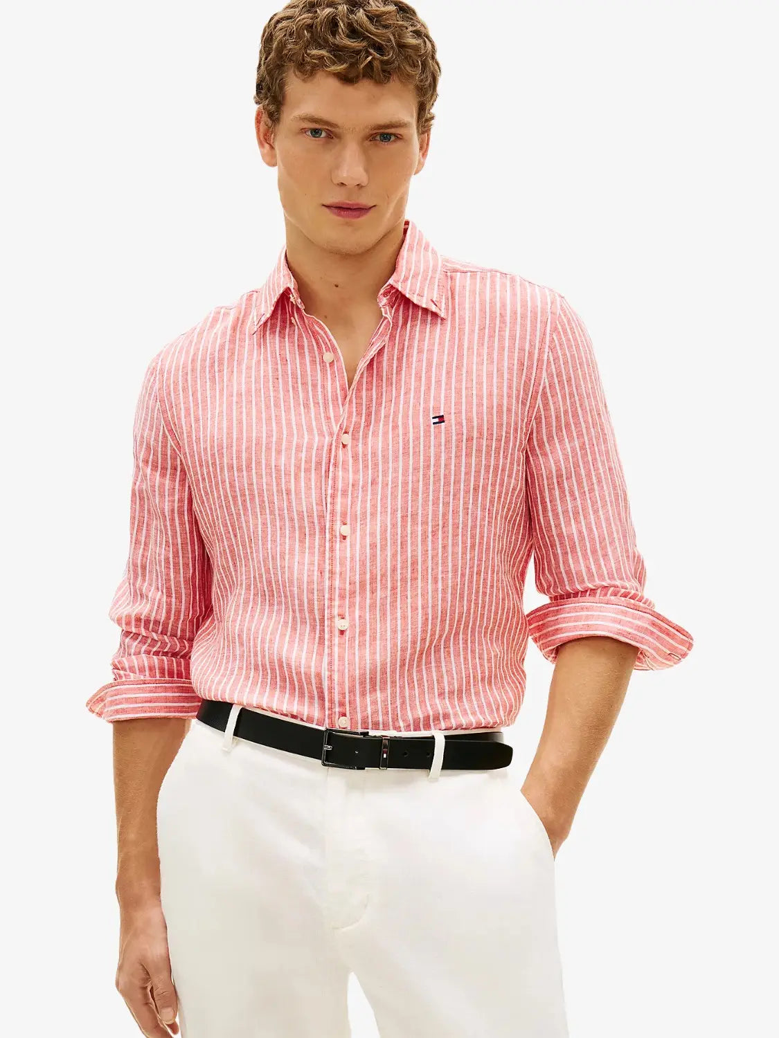 chemise-tommy-hilfiger-orange-lin-homme-MW0MW424000DM-face