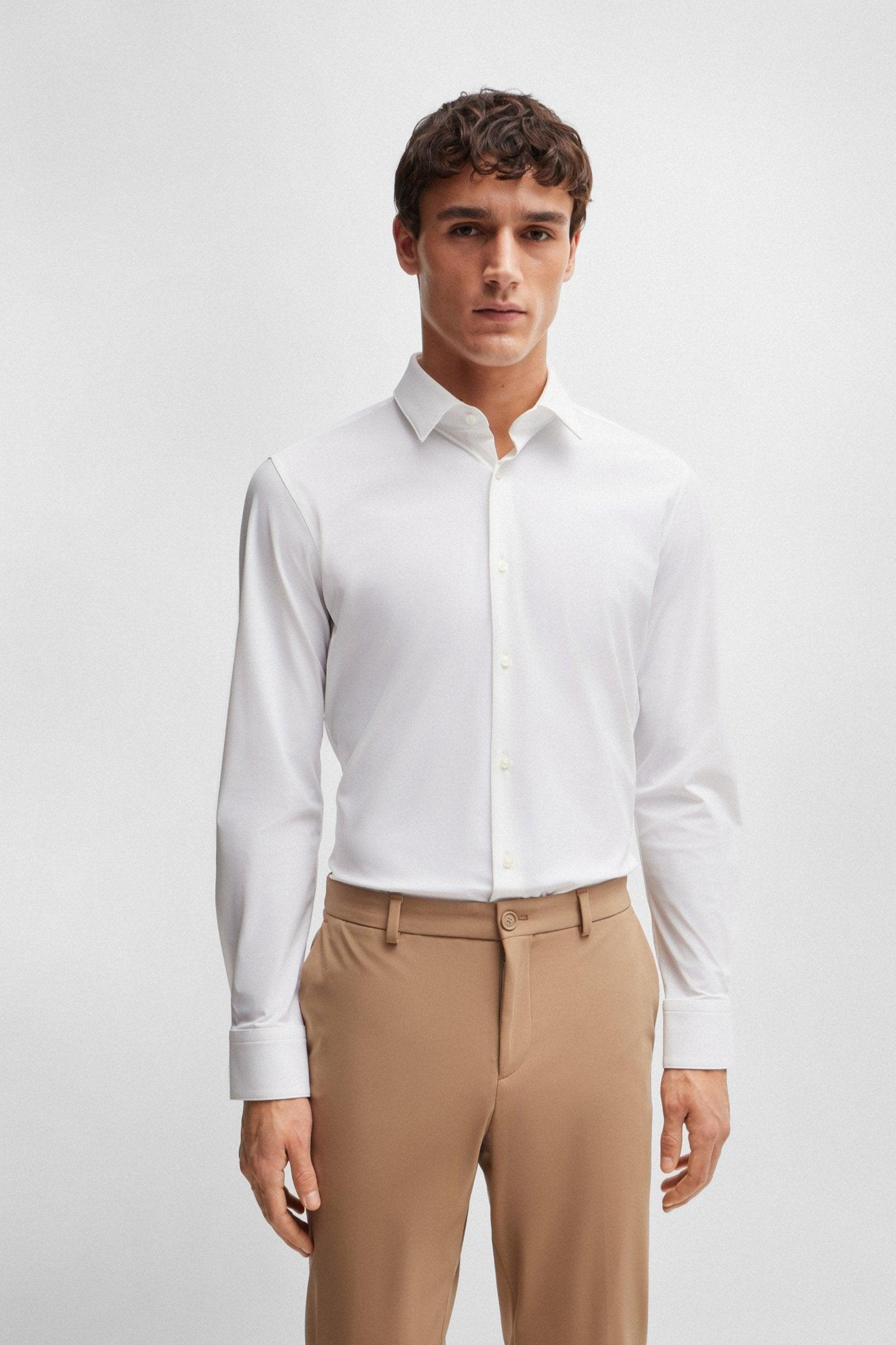 Chemise BOSS Slim fit blanche | Georgespaul