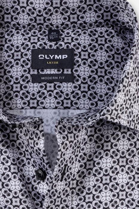 Chemise à motifs OLYMP grise | Georgespaul        