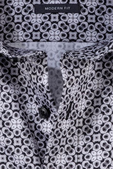 Chemise à motifs OLYMP grise | Georgespaul        