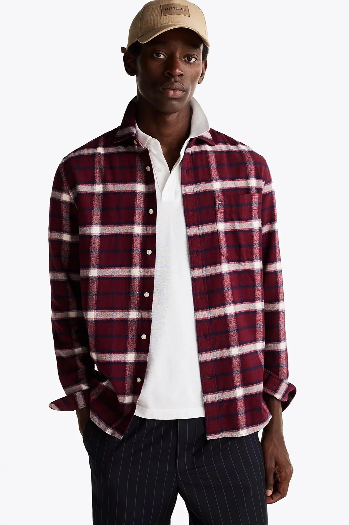 Chemise à carreaux Tommy Hilfiger rouge - Georgespaul 