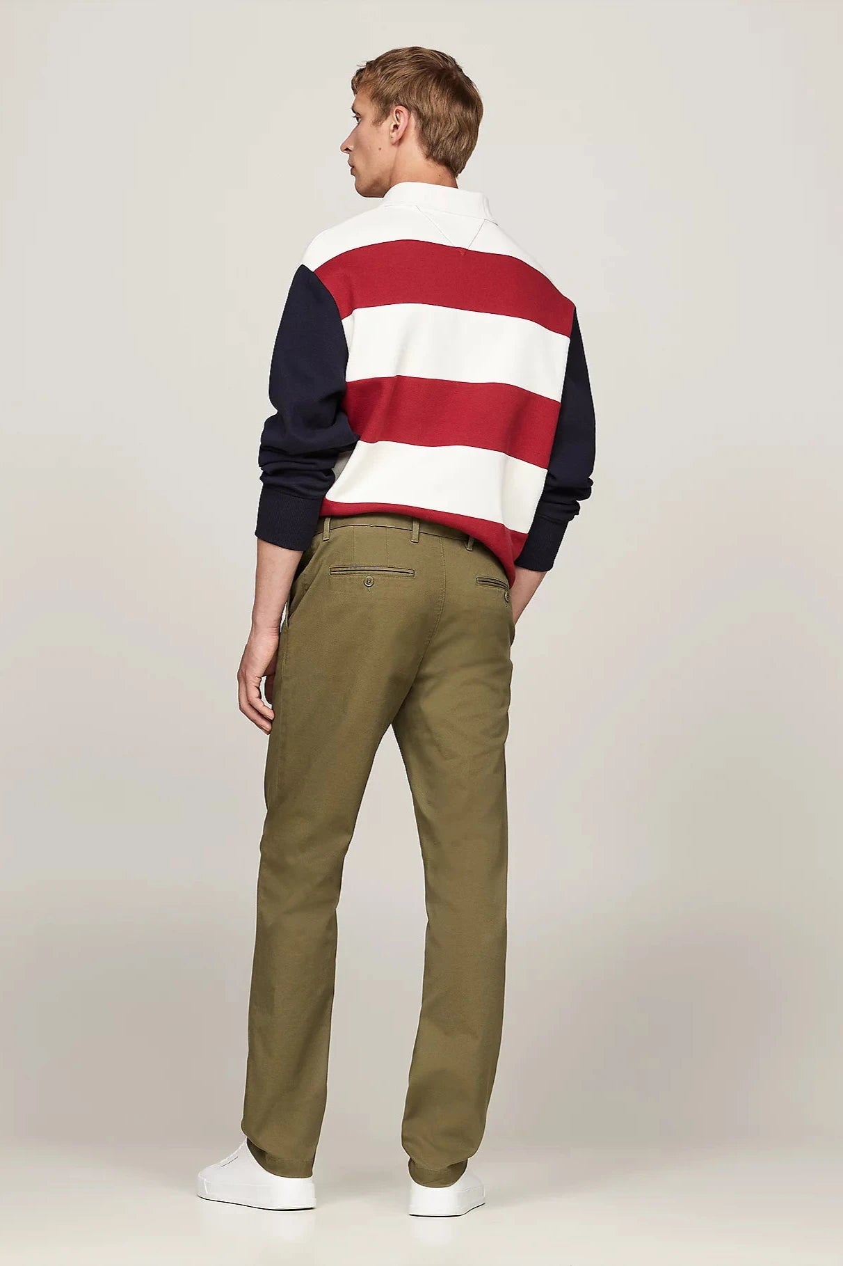 Pantalon chino Tommy Hilfiger kaki homme | Georgespaul 