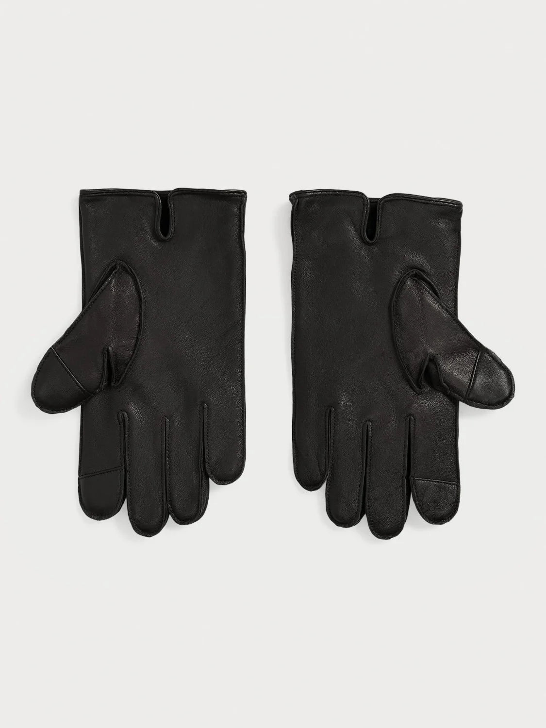 gants-cuir-ralph-lauren-noir-a-plat