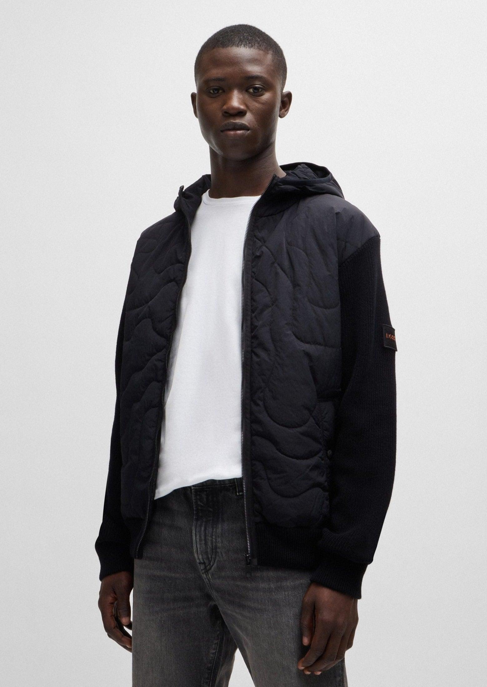 Veste bi-matière BOSS noire - Georgespaul