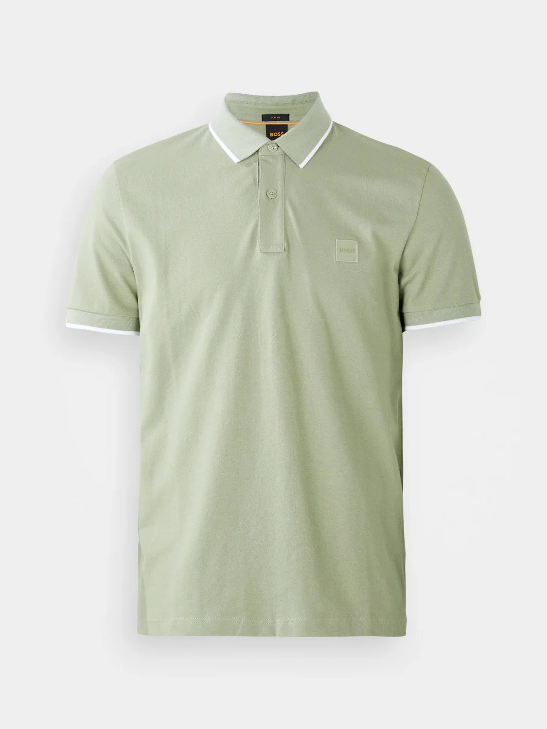 polo-boss-homme-vert-clair-a-plat