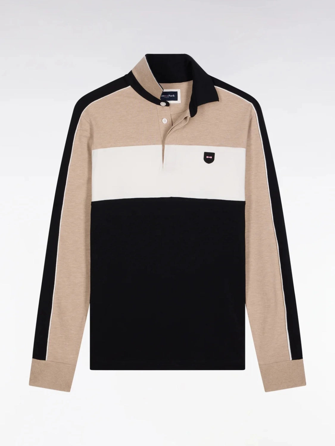 polo-eden-park-manches-longues-beige-homme-a-plat