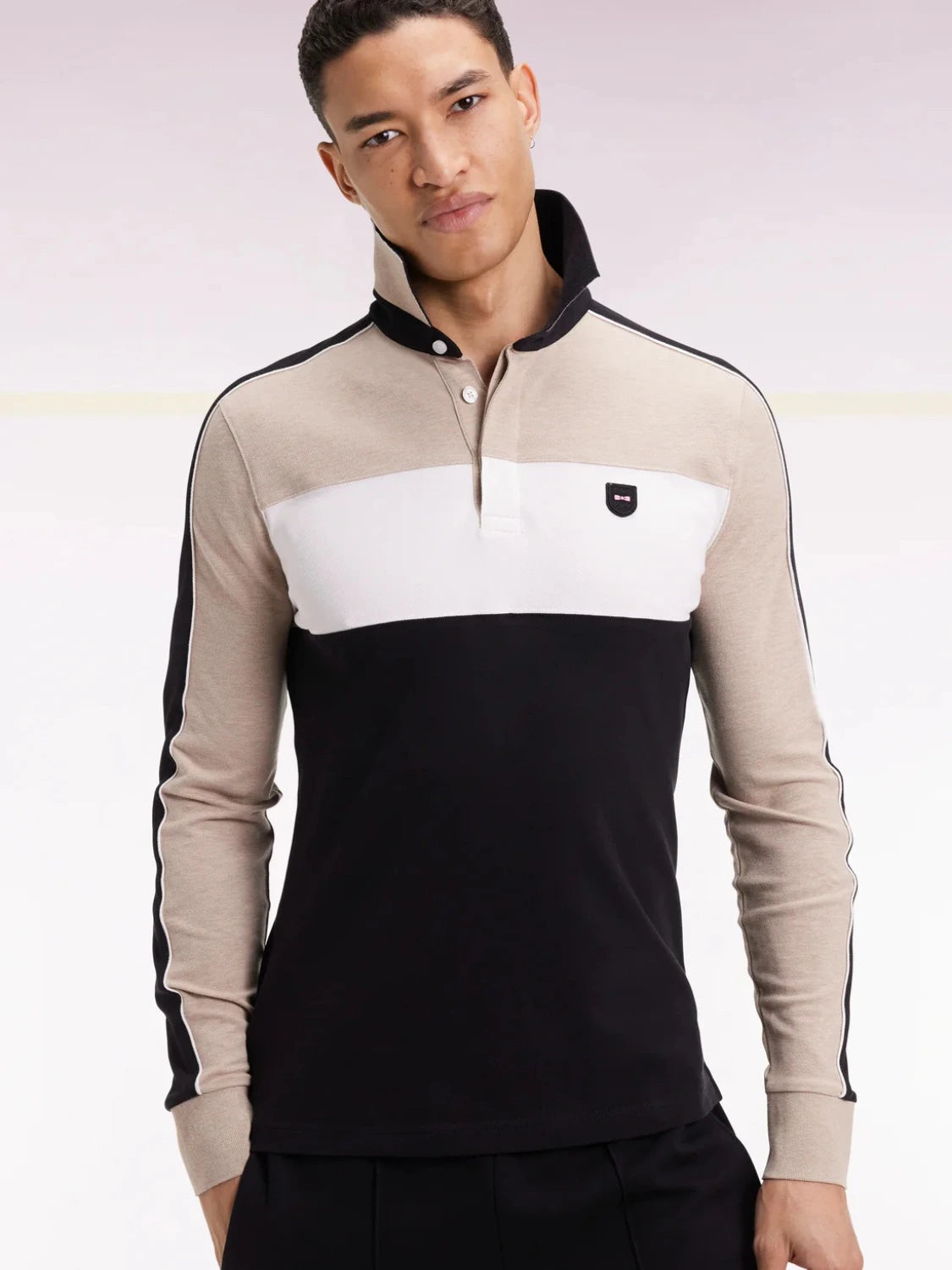 polo-eden-park-manches-longues-beige-homme-face-zoom