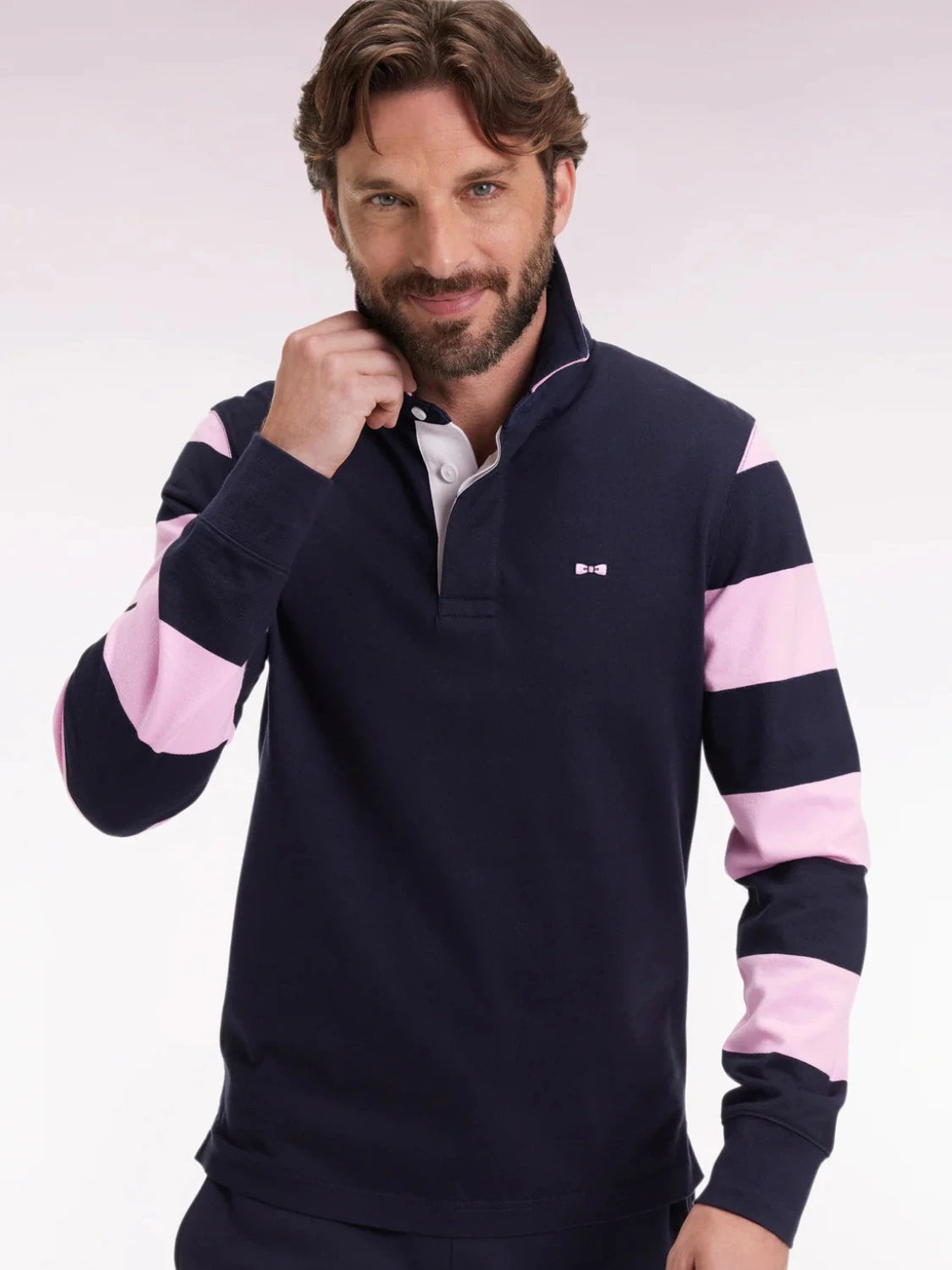 polo-manches-longues-eden-park-marine-rose-homme-zoom