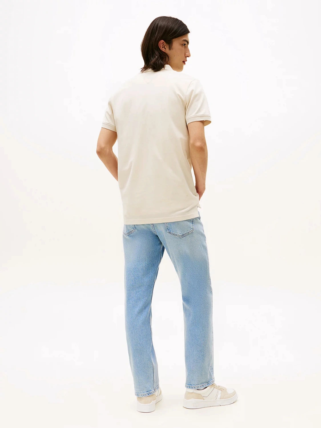 polo-tommy-hilfiger-beige-homme-dos