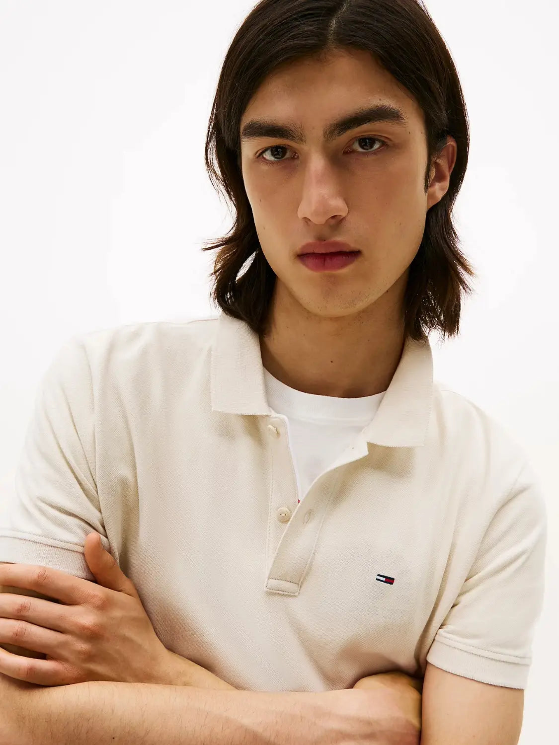 polo-tommy-hilfiger-beige-homme-zoom