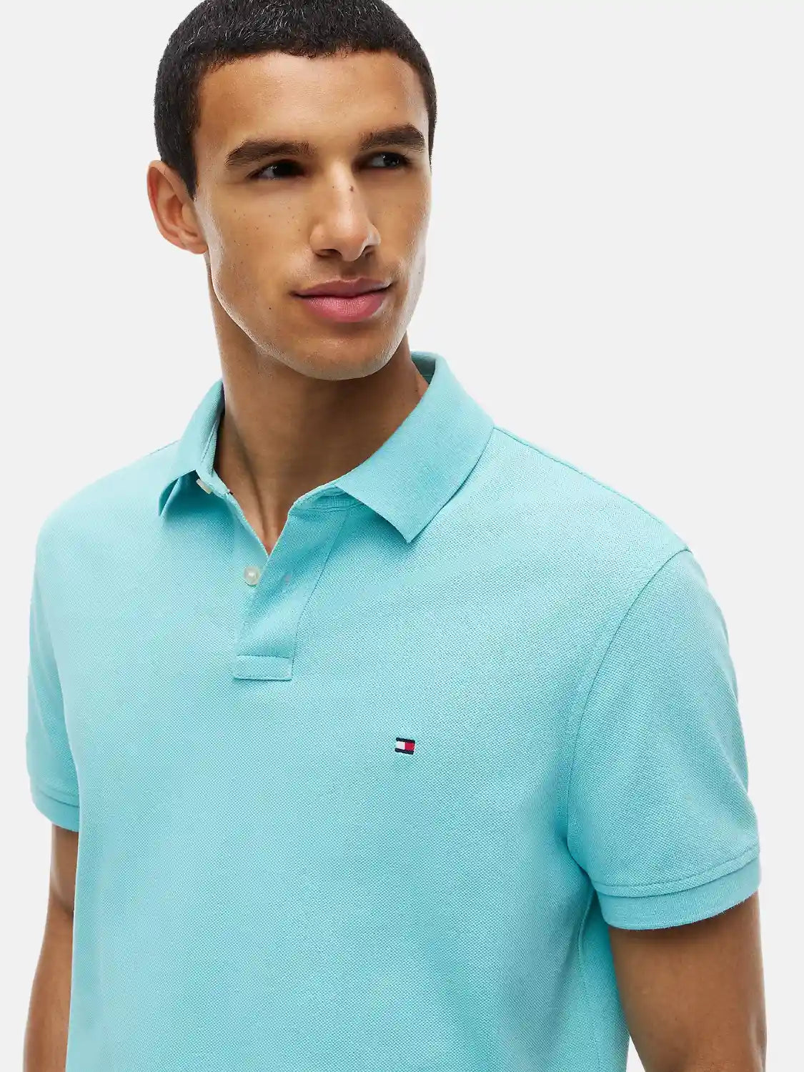 polo-tommy-hilfiger-bleu-en-coton-zoom