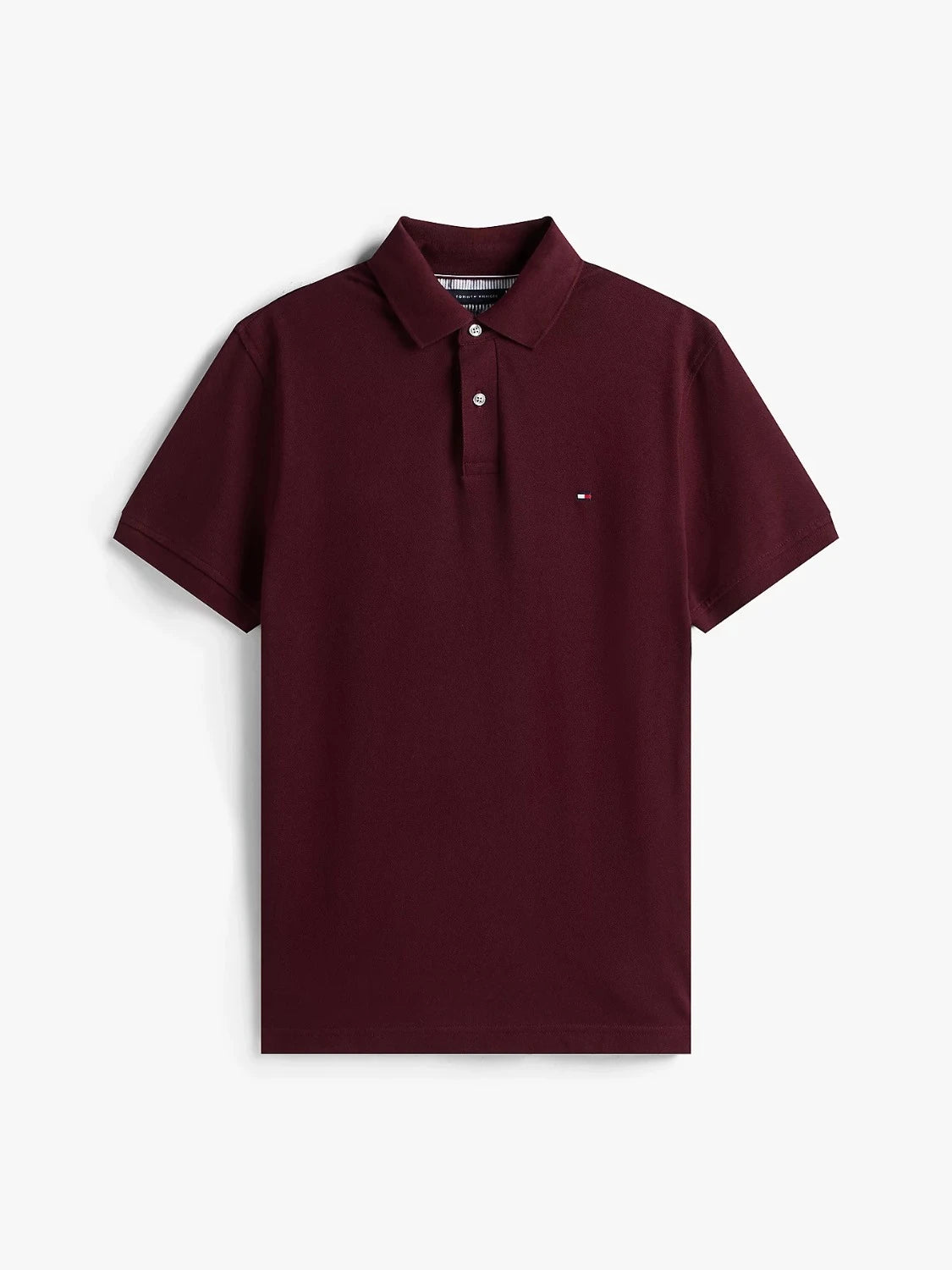 polo-tommy-hilfiger-homme-bordeaux-a-plat