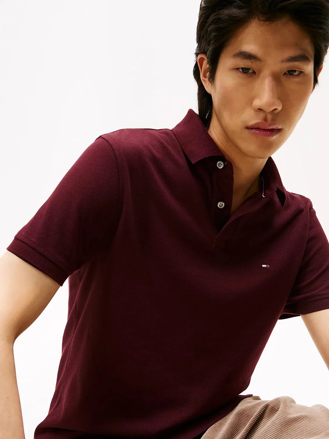polo-tommy-hilfiger-homme-bordeaux-zoom