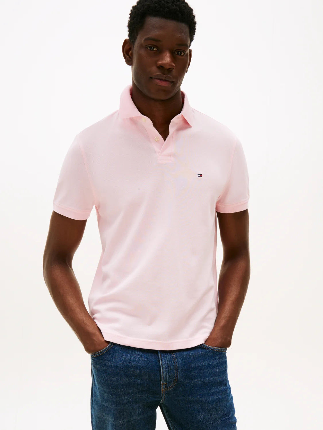 polo-tommy-hilfiger-homme-rose-clair-face