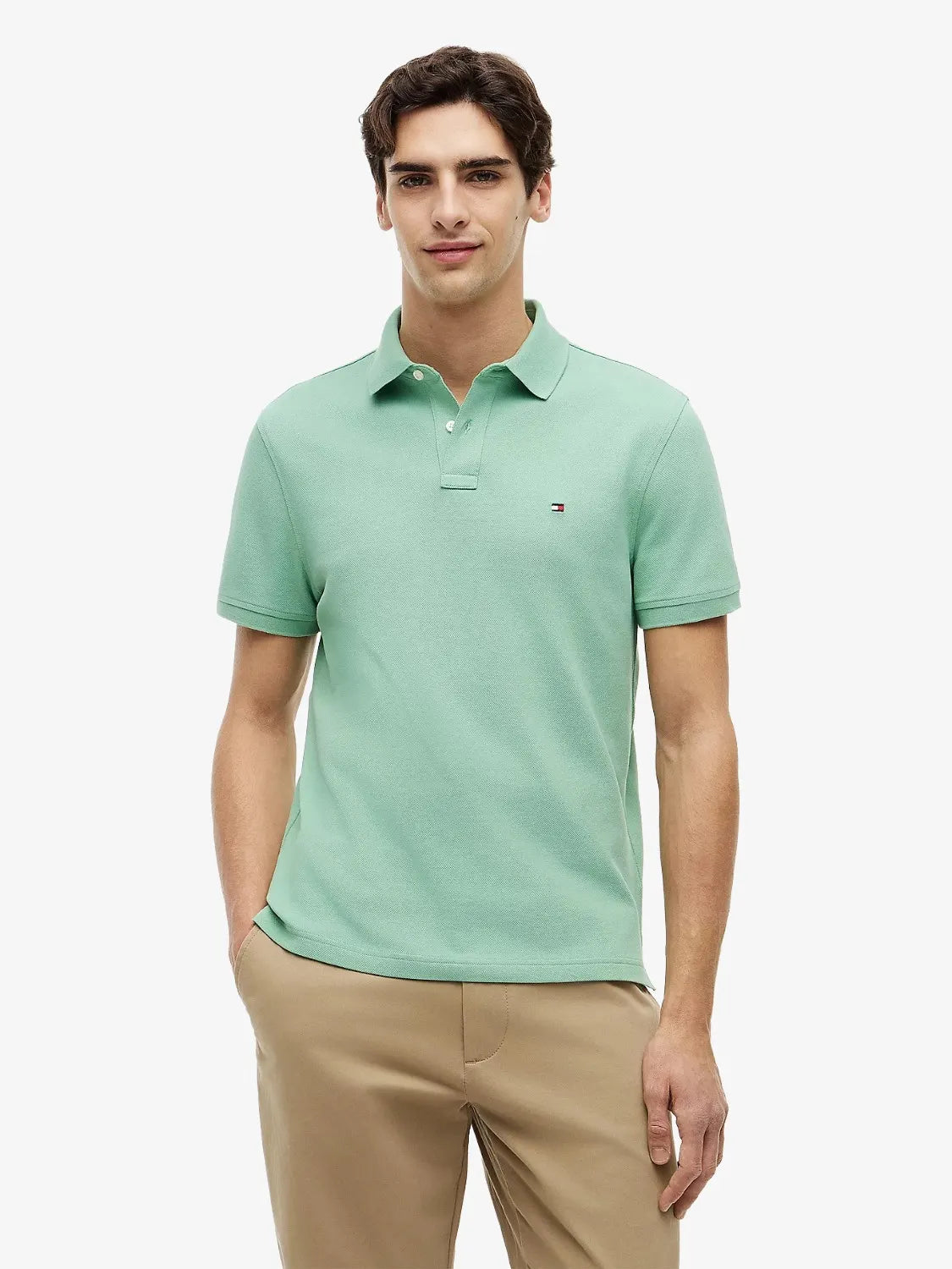 polo-tommy-hilfiger-homme-vert-MW0MW17770L1A-face