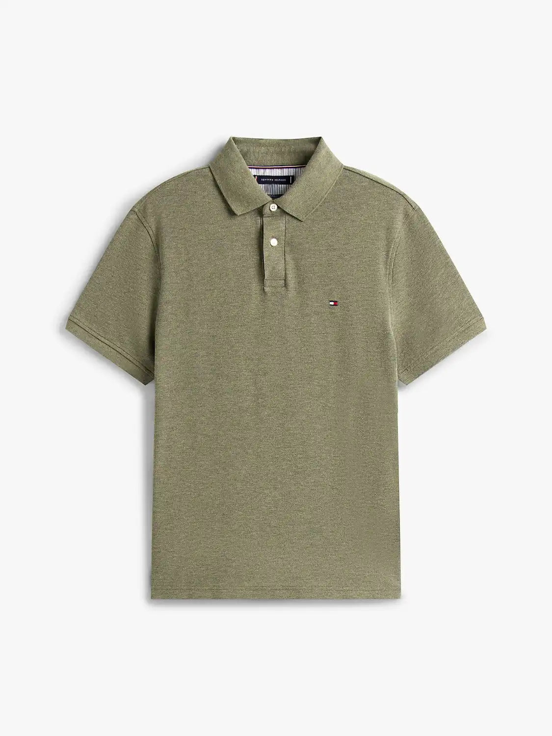 polo-tommy-hilfiger-kaki-homme-a-plat