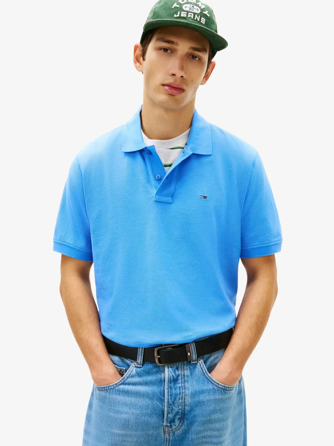 polo-tommy-jeans-homme-bleu-MW0MW373960A4-face