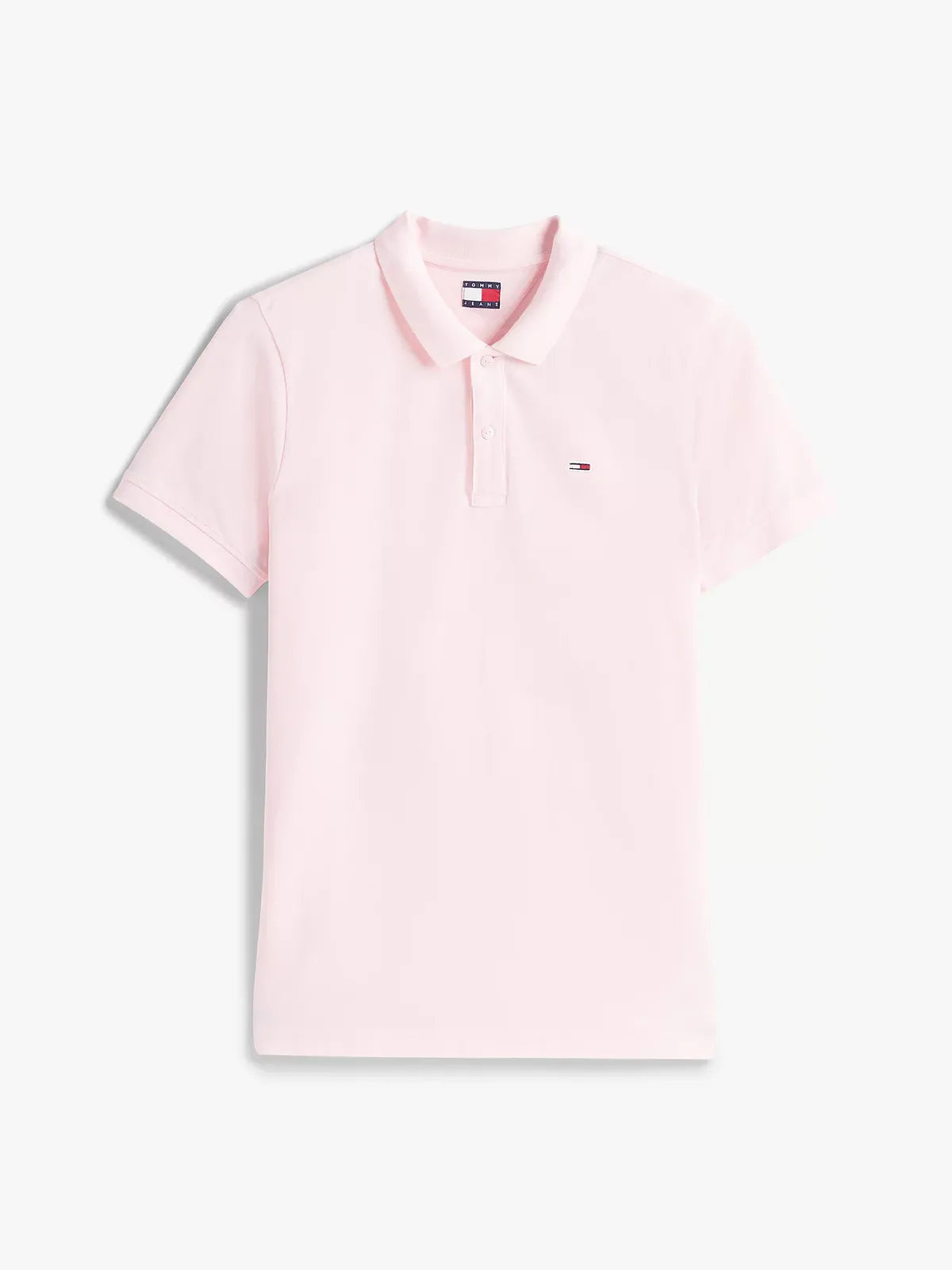 polo-tommyjeans-homme-rose-a-plat