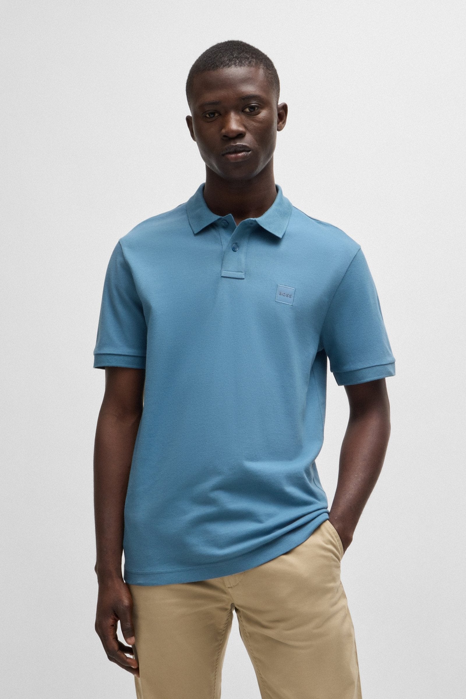 Polo BOSS bleu homme | Georgespaul                 