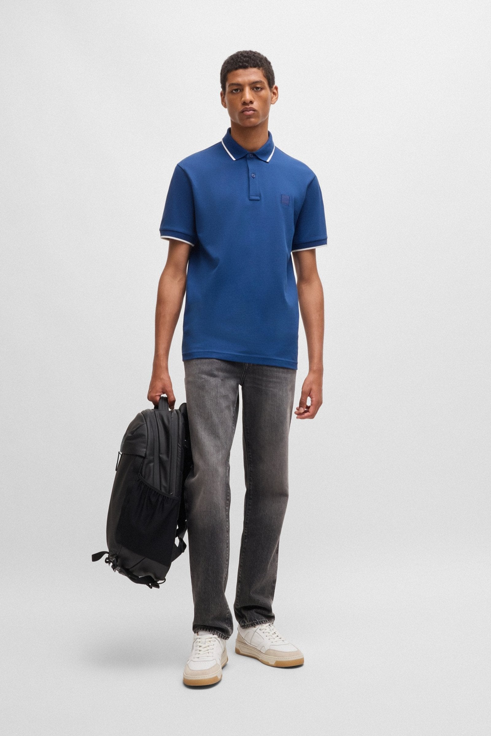 Polo BOSS bleu homme | Georgespaul                 