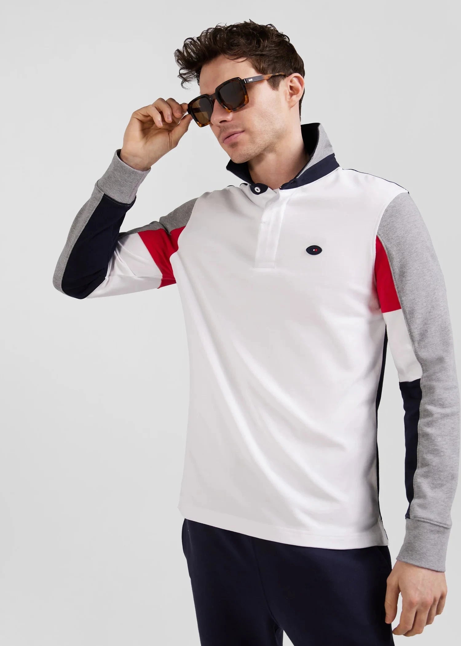 Polo manches longues Eden Park blanc | Georgespaul 