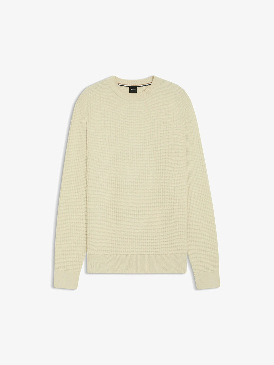 pull-boss-beige-homme-a-plat