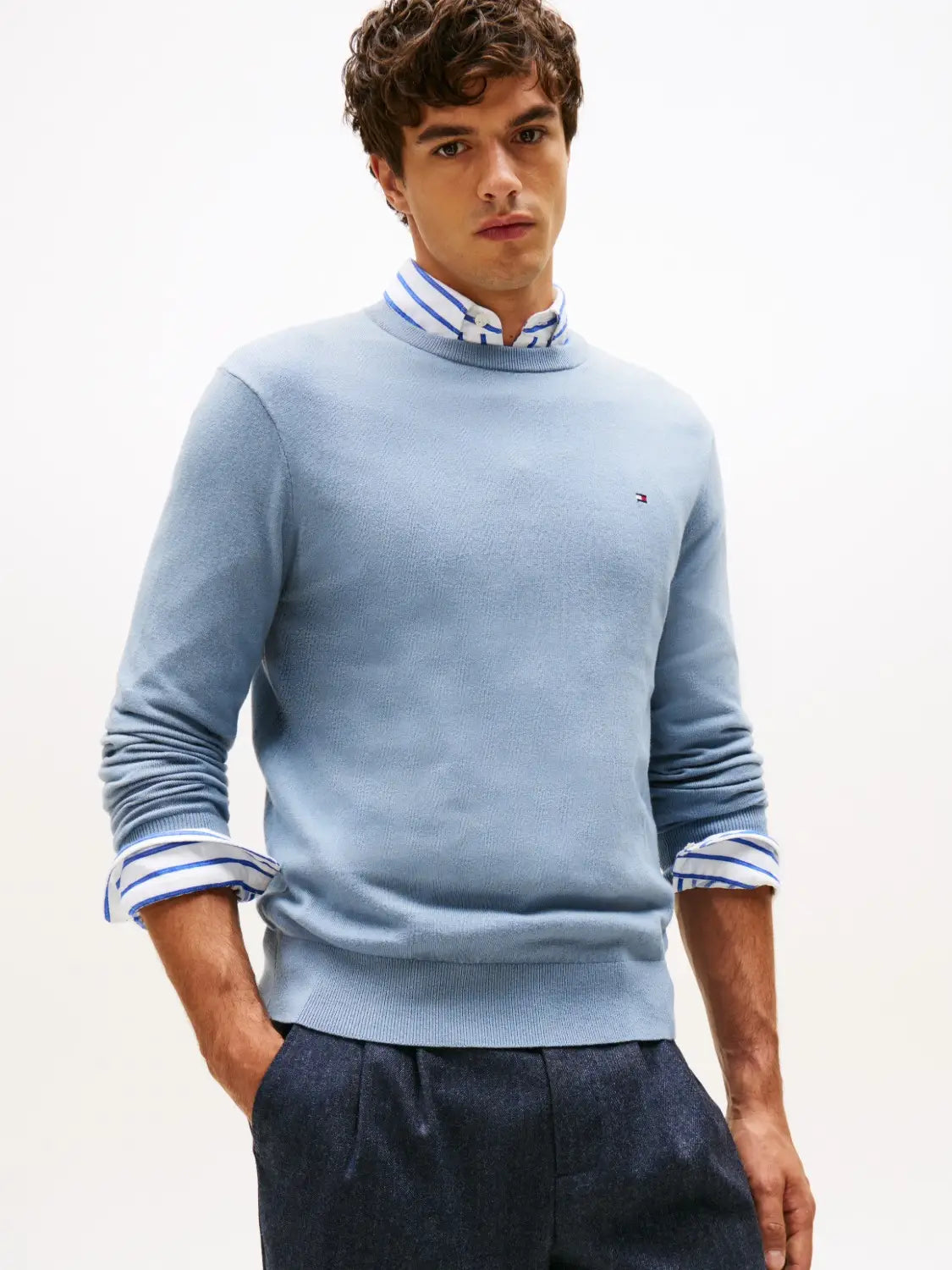 pull-cachemire-tommy-hilfiger-bleu-homme-face