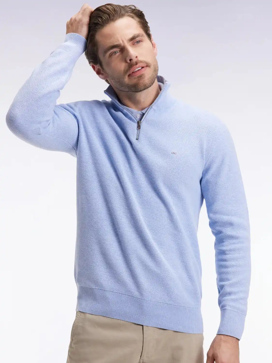 pull-camionneur-eden-park-bleu-homme-face