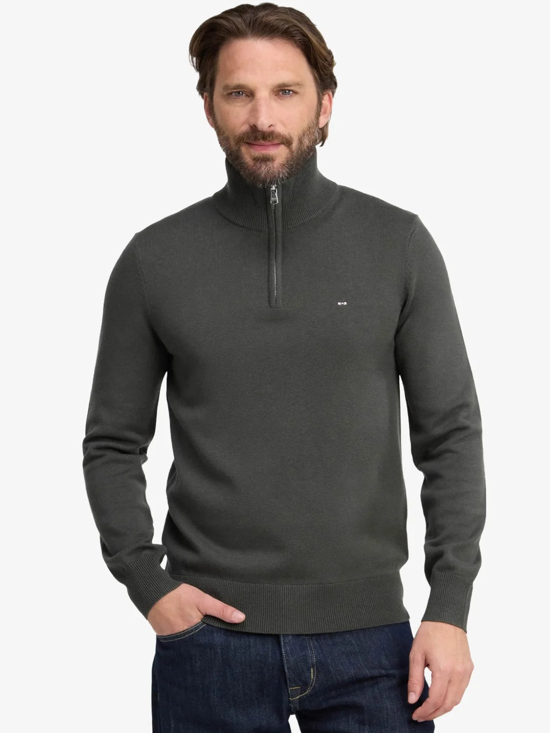 pull-camionneur-eden-park-kaki-H26MAIPU0002KAF9-face-zoom