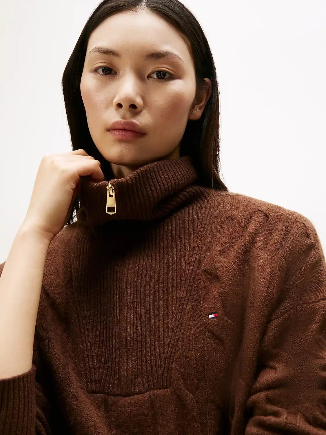 pull-camionneur-femme-tommy-hilfiger-marron-zoom