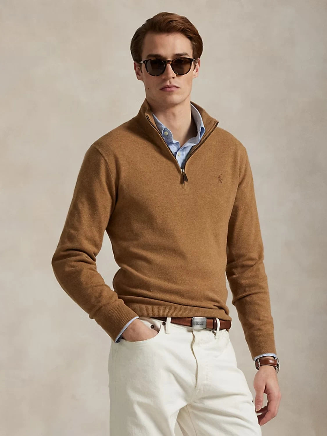 pull-camionneur-ralph-lauren-marron-homme-face