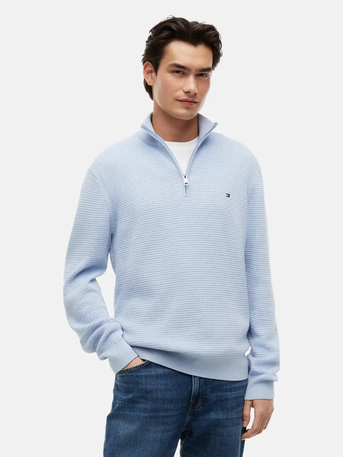 pull-camionneur-tommy-hilfiger-bleu-face