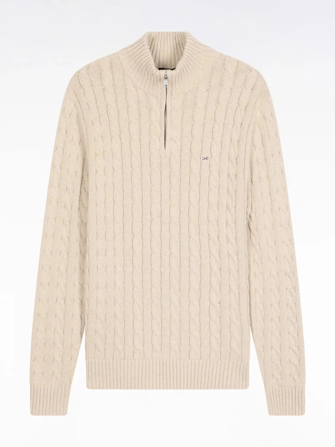 pull-camionneur-torsade-eden-park-beige-homme-a-plat
