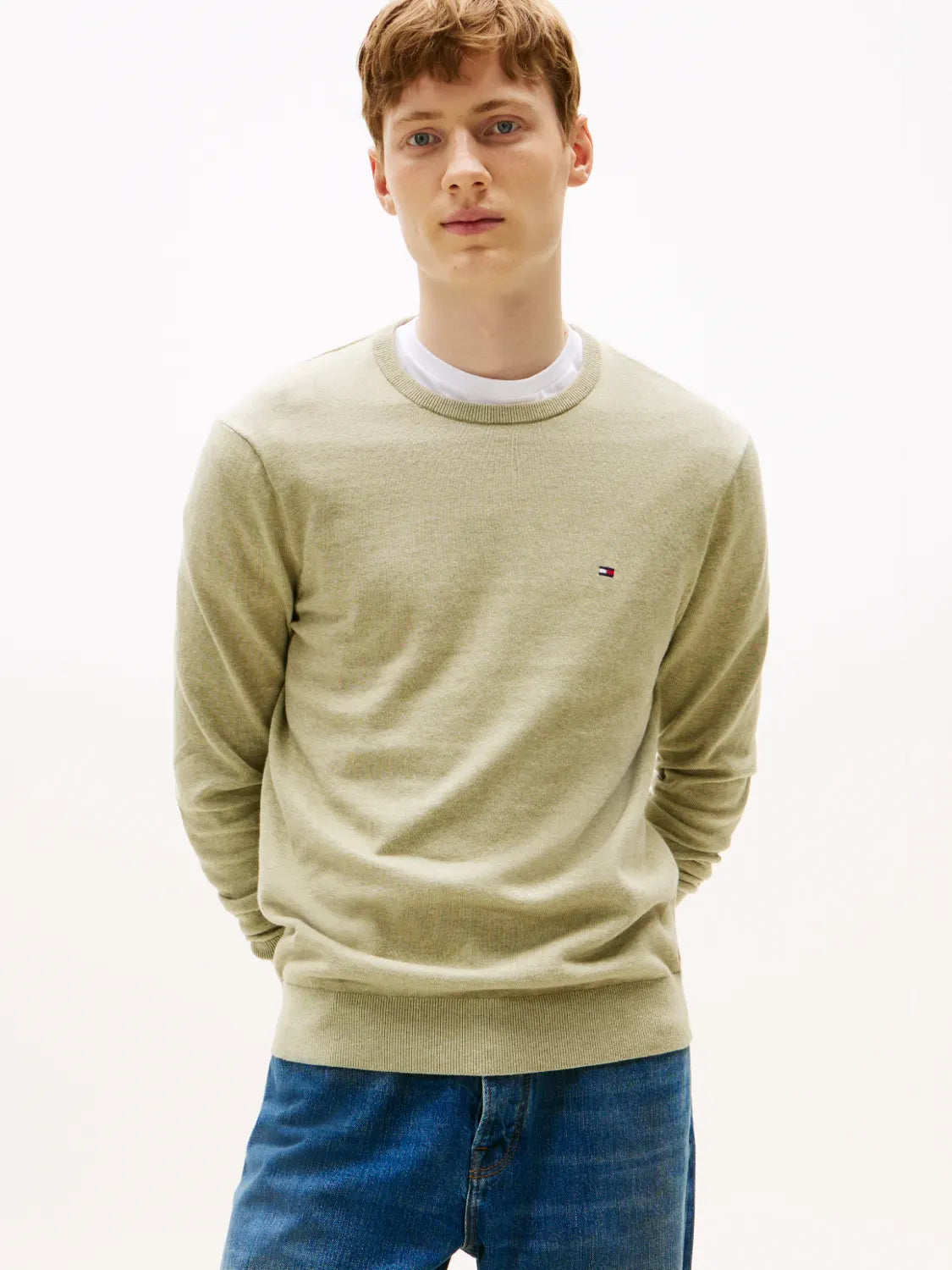 pull-tommy-hilfiger-vert-homme-face