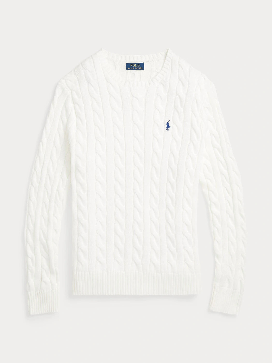 pull-torsadé-ralph-lauren-blanc-homme-a-plat